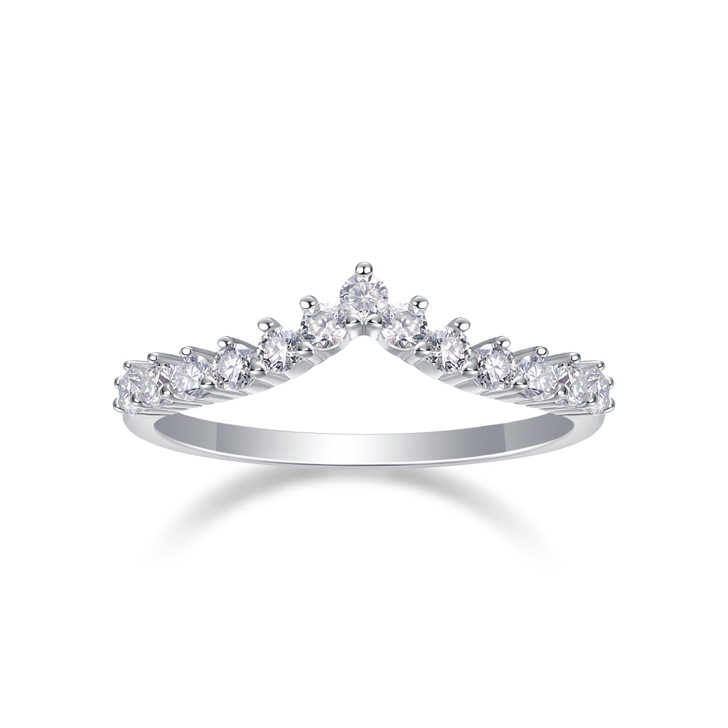 Moissanite Crown Sterling Silver Ring