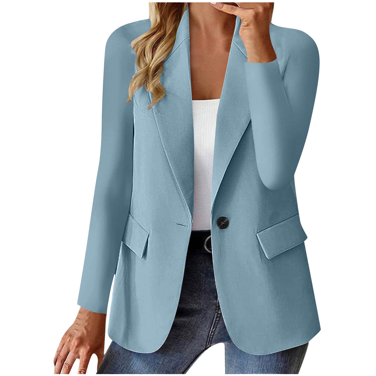 Women's Lapel Button Fashion Jacket