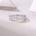 Multi-Row Moissanite Eternity Ring – S925 Sterling Silver