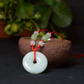 Jadeite Peace Donut Healing Stone Necklace