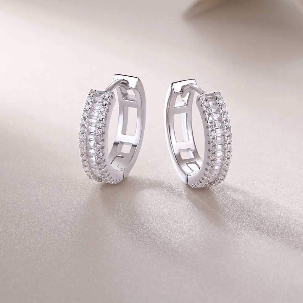 Woven Moissanite Stud Earrings – S925 Sterling Silver
