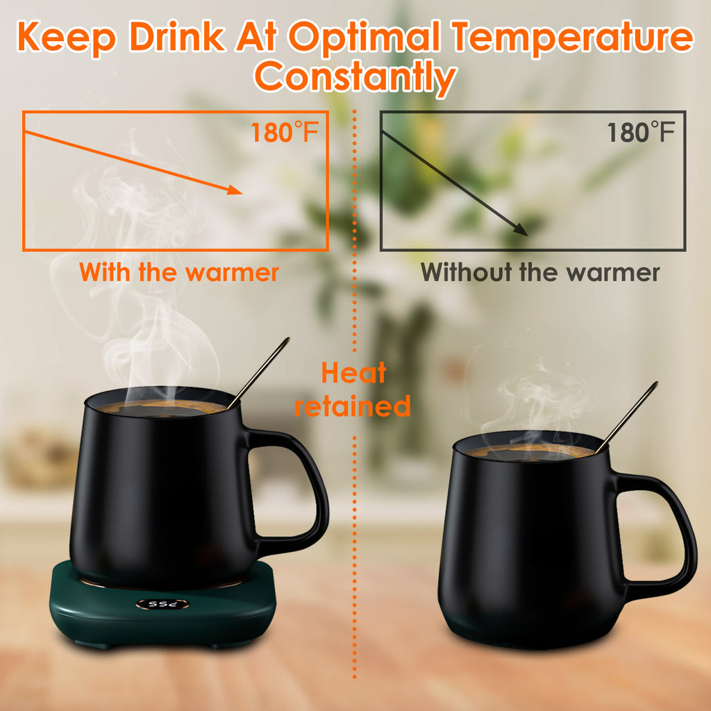 Electric Coffee Mug Warmer with Auto Shut-Off - USB, 3 Temperature Settings