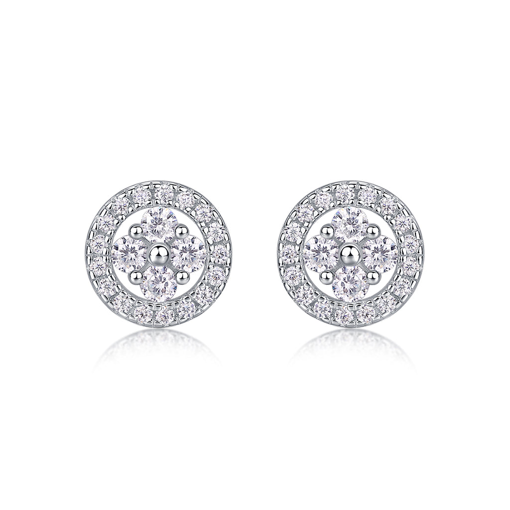 Moissanite Stud Earrings - S925 Sterling Silver Platinum-Plated (Pair)