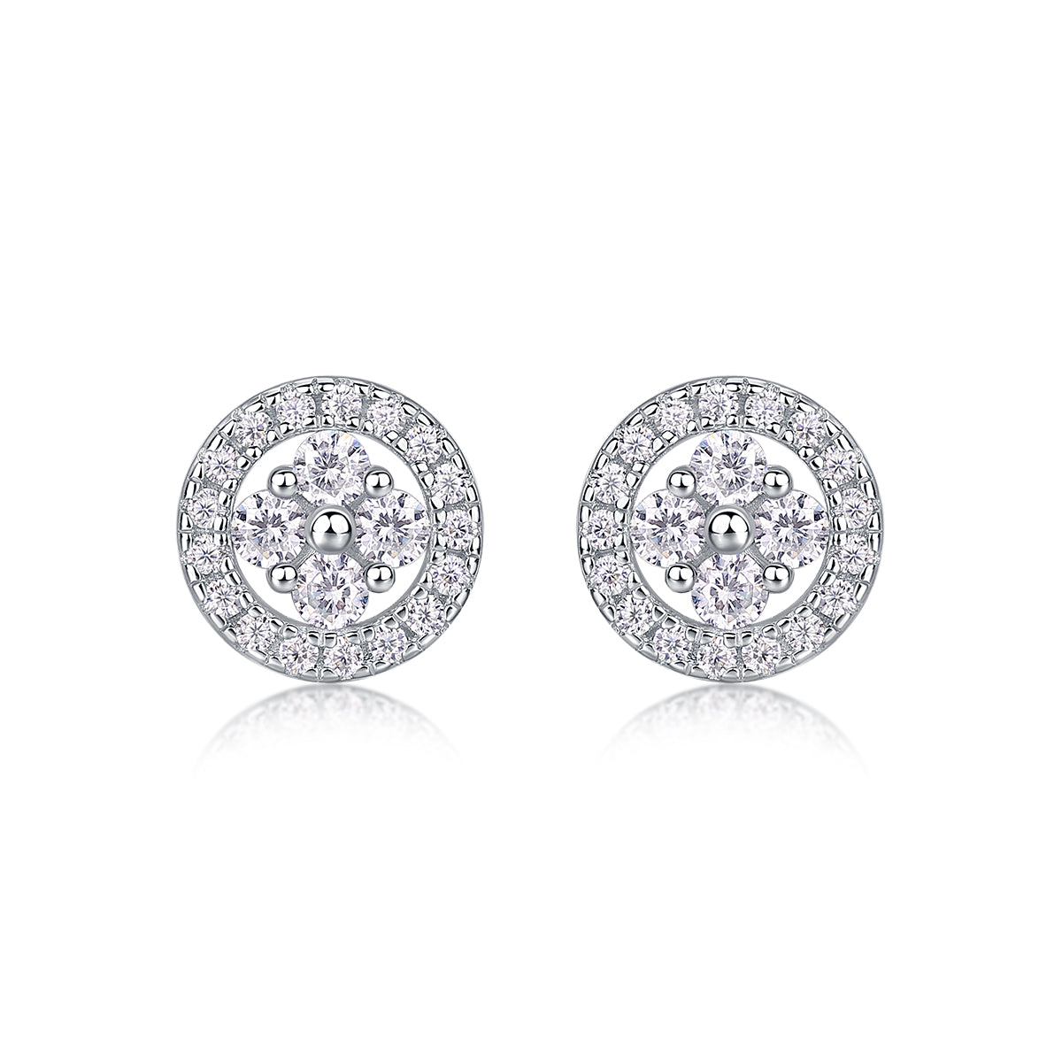 Moissanite Stud Earrings - S925 Sterling Silver Platinum-Plated (Pair)