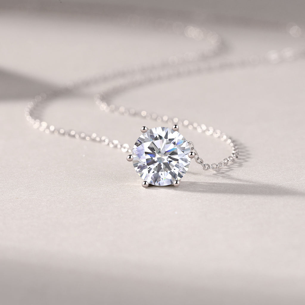 Afternoon Rose Moissanite Pendant Necklace — S925 Sterling Silver, 1ct / 2ct / 3ct