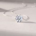 Afternoon Rose Moissanite Pendant Necklace — S925 Sterling Silver, 1ct / 2ct / 3ct