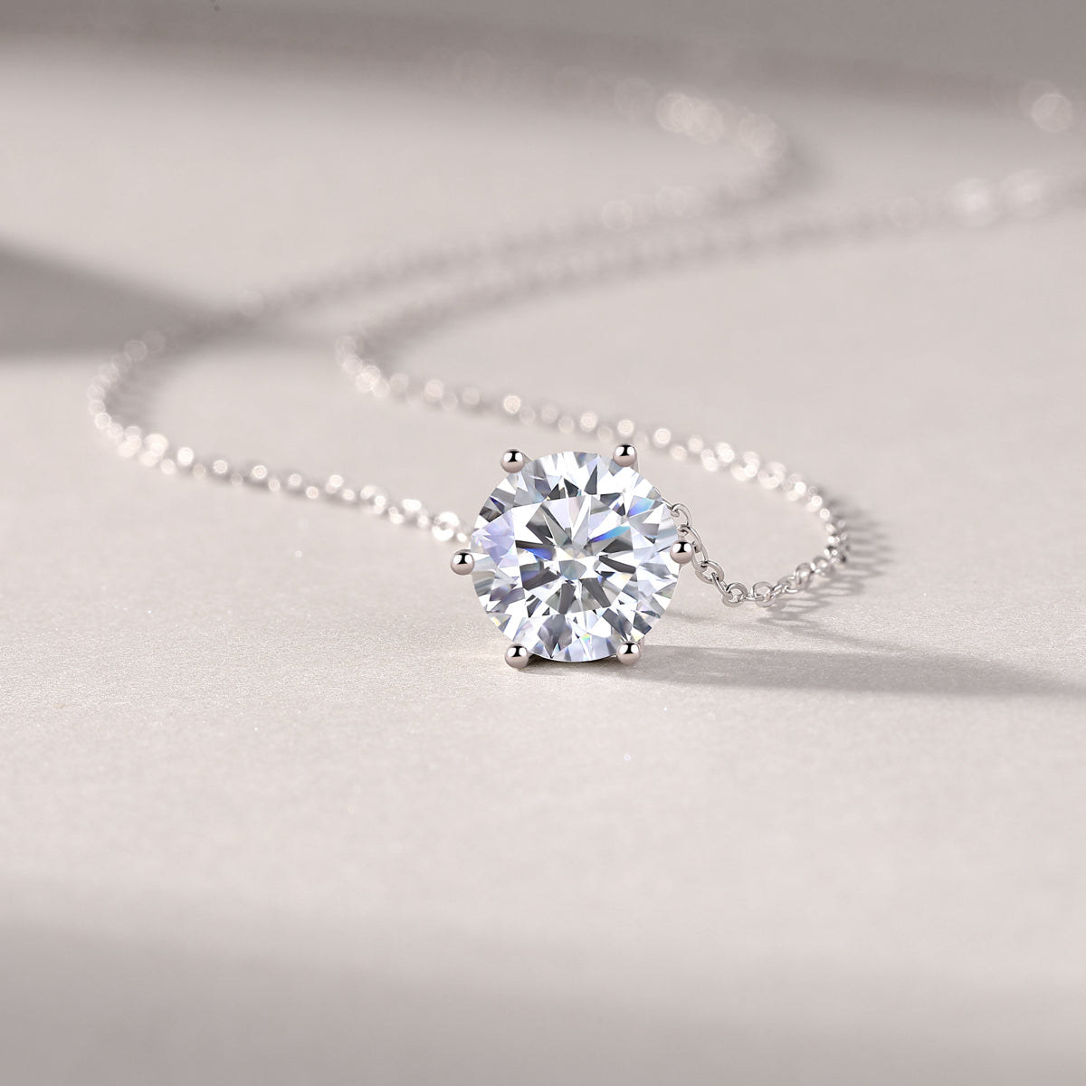 Afternoon Rose Moissanite Pendant Necklace — S925 Sterling Silver, 1ct / 2ct / 3ct
