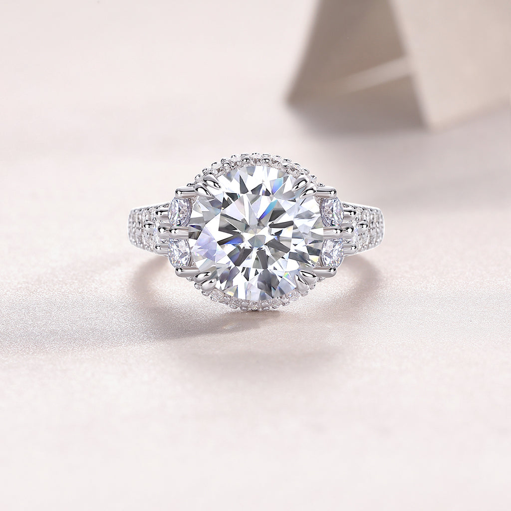 5-Carat Moissanite Bezel Ring – S925 Sterling Silver