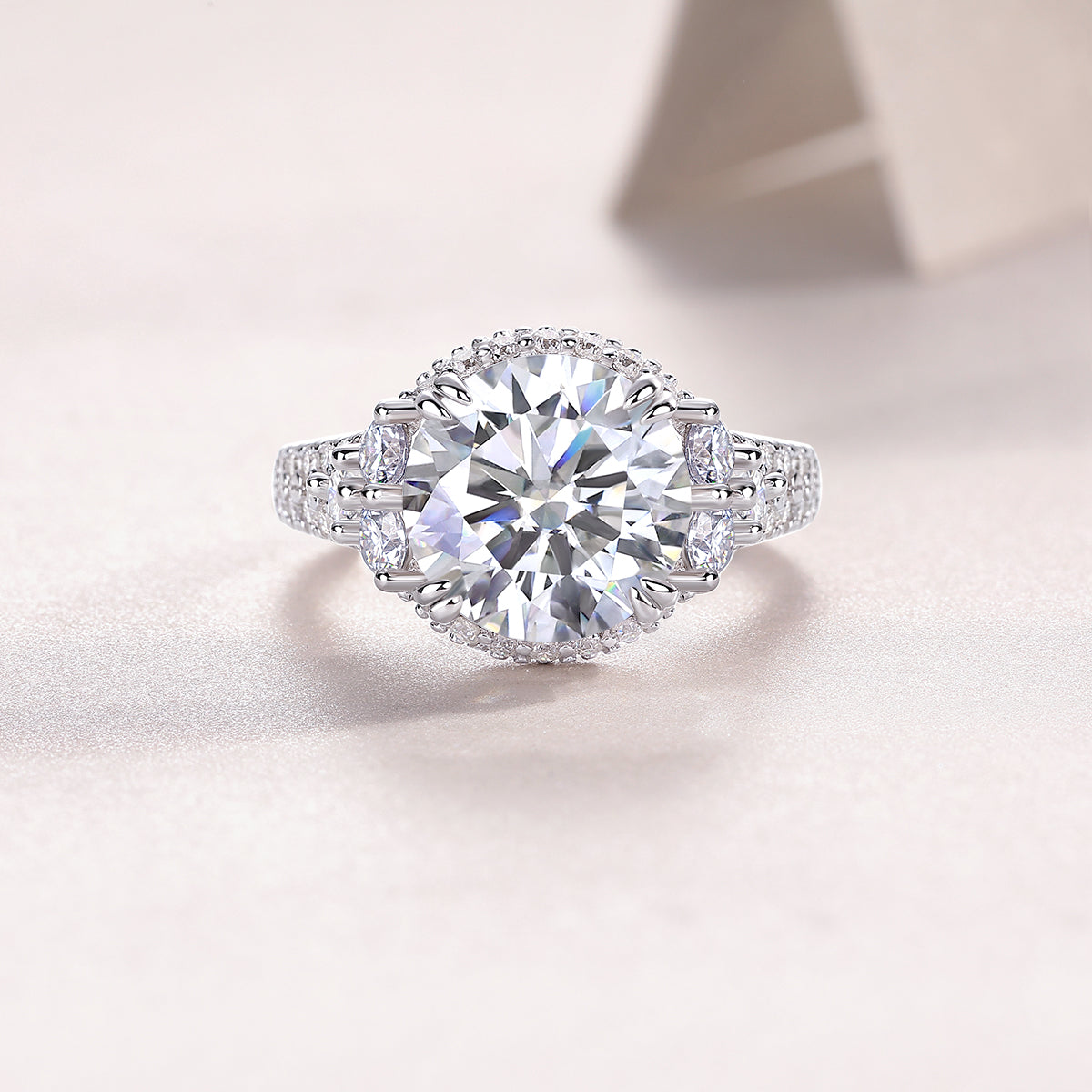 5-Carat Moissanite Bezel Ring – S925 Sterling Silver