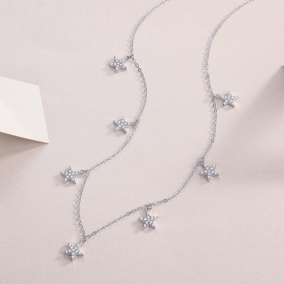 Star Love Moissanite Pendant Necklace - S925 Sterling Silver with Platinum Plating