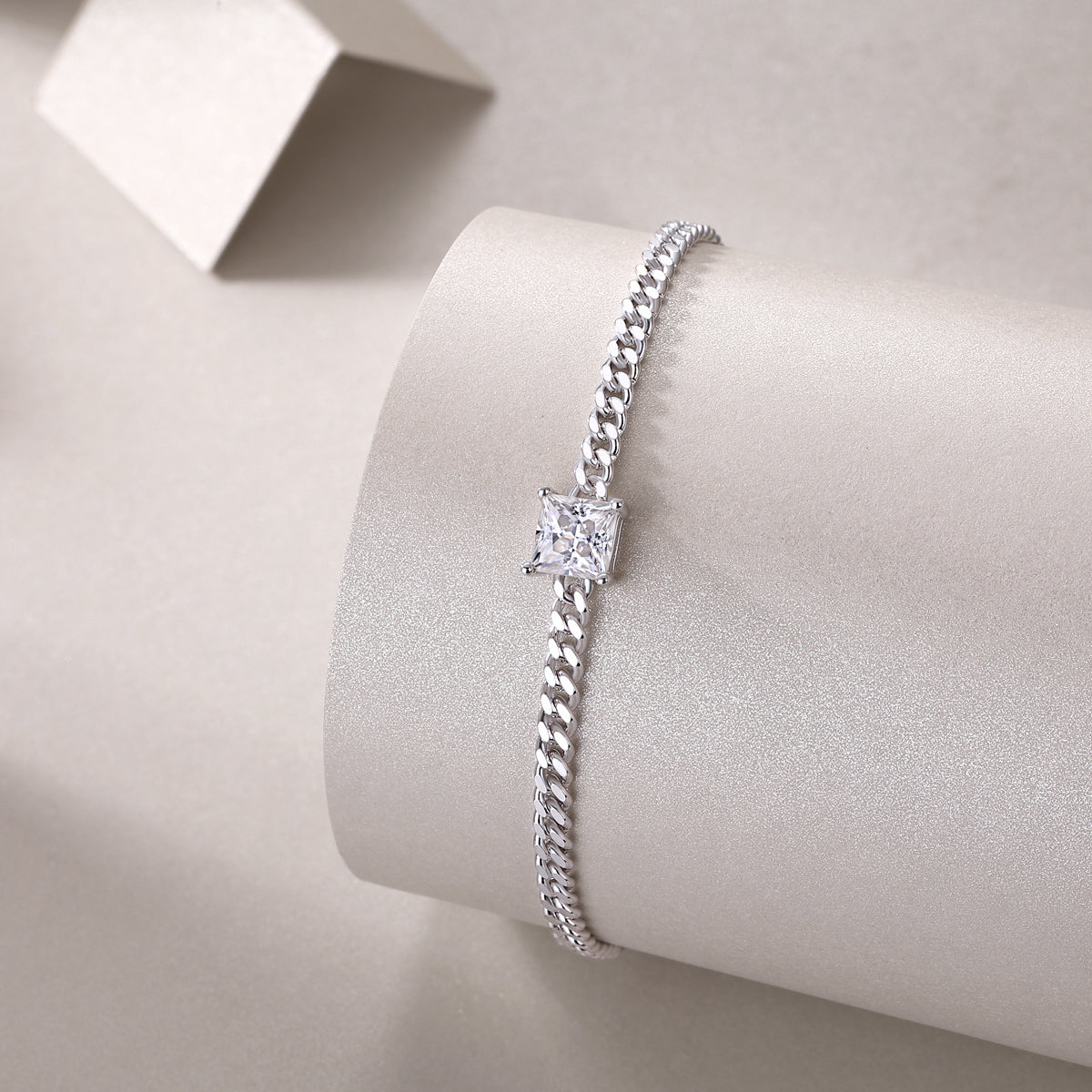 Square Moissanite Bracelet - S925 Sterling Silver