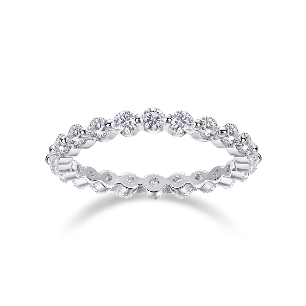 Single Row Moissanite Band Ring in S925 Sterling Silver