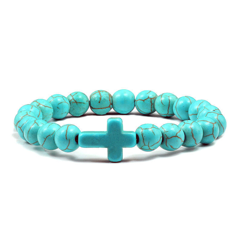 Turquoise Cross Bracelet - Various Colors Available