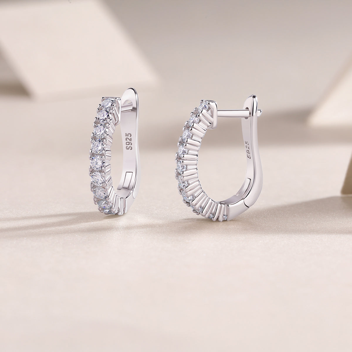 Moissanite Diamond Stud Earrings – S925 Sterling Silver