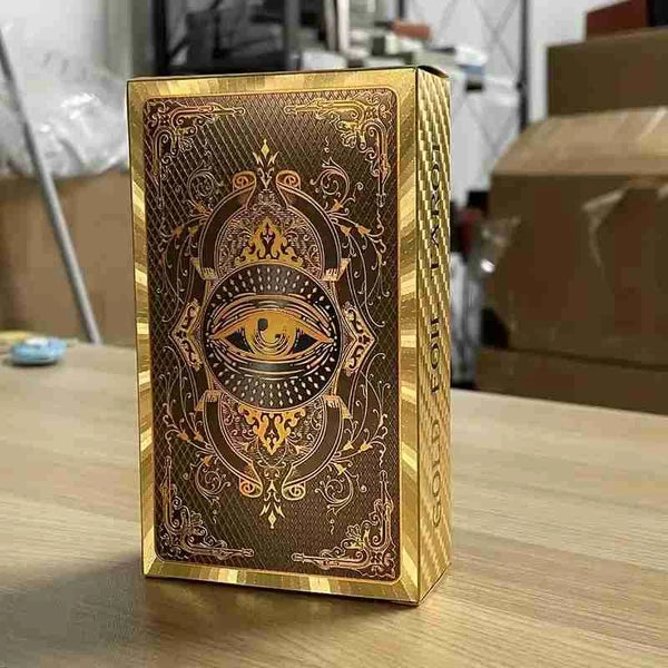 Golden Foil Tarot Deck - 78 Cards with Guidebook (Spanish & English)