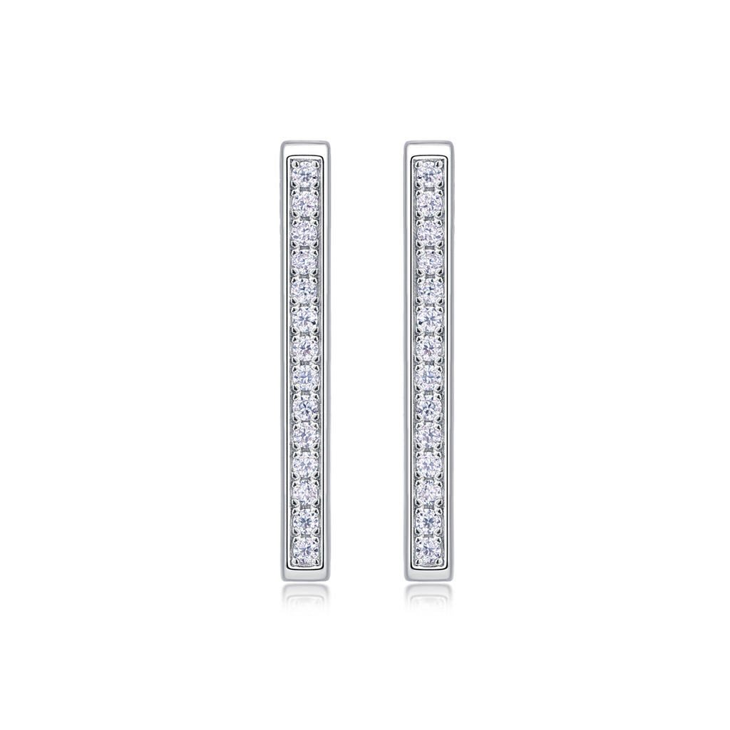 Moissanite Stud Earrings - S925 Sterling Silver Platinum-Plated (Pair)