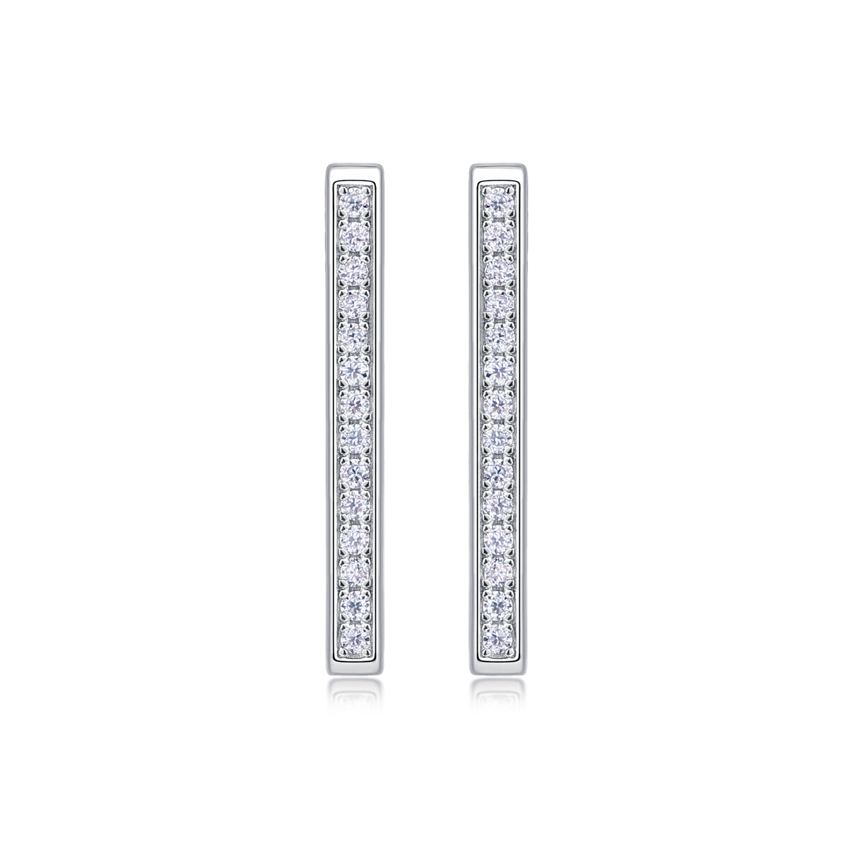 Moissanite Stud Earrings - S925 Sterling Silver Platinum-Plated (Pair)