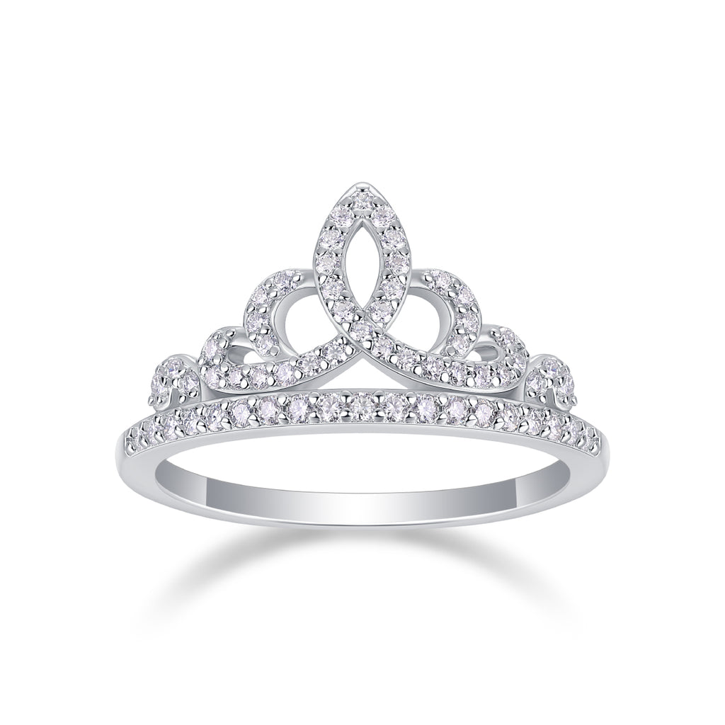 Moissanite Crown Sterling Silver Ring