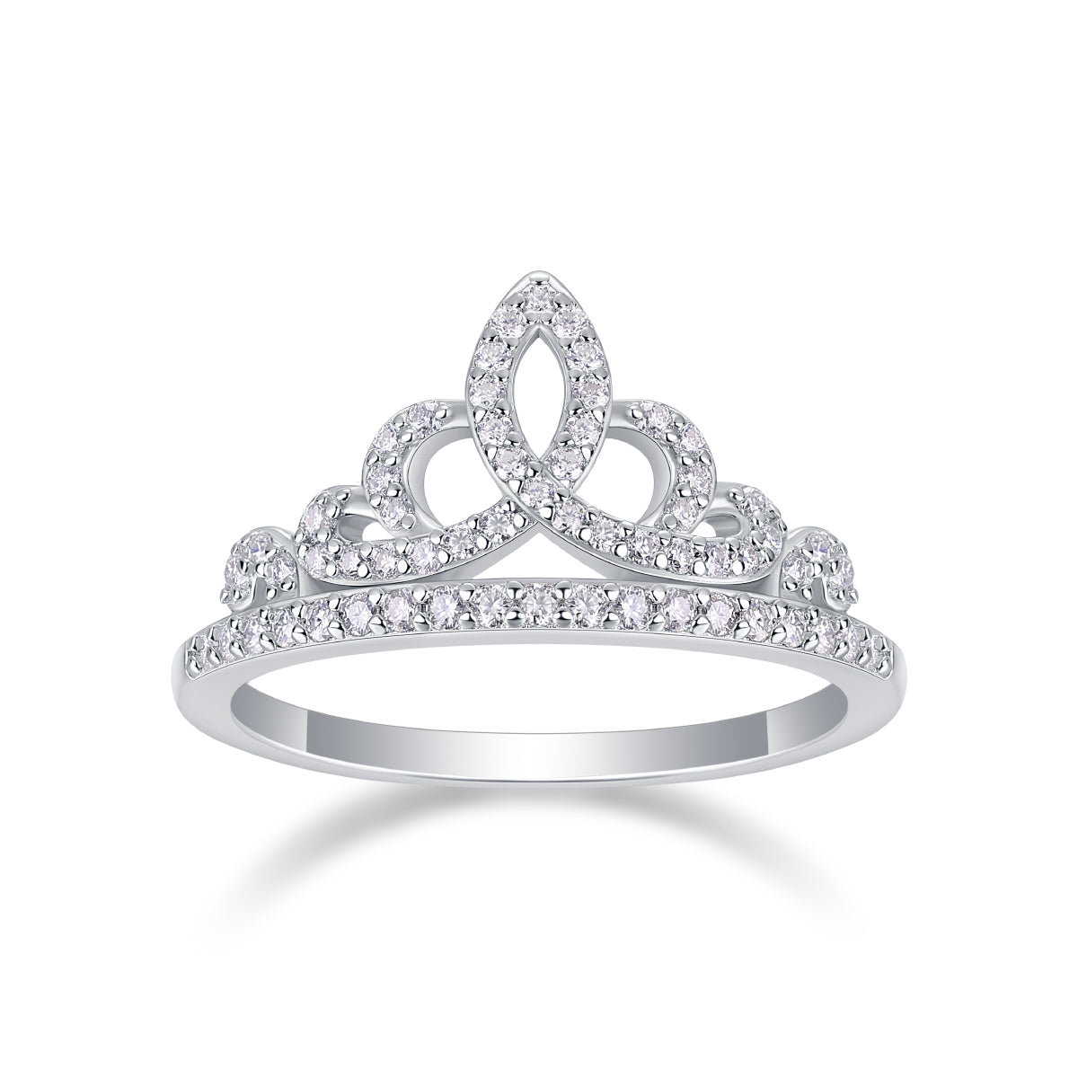 Moissanite Crown Sterling Silver Ring