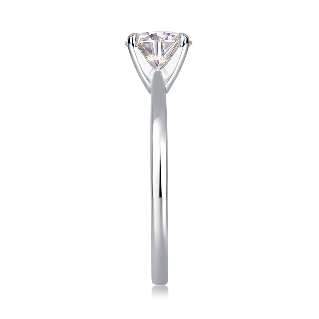 1 Carat Moissanite Solitaire Ring - Classic 4-Prong Setting