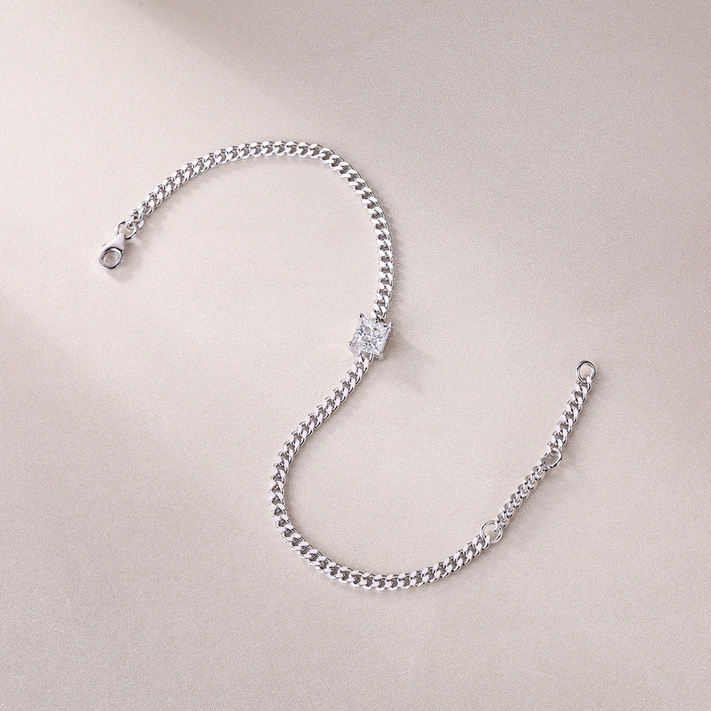 Square Moissanite Bracelet - S925 Sterling Silver