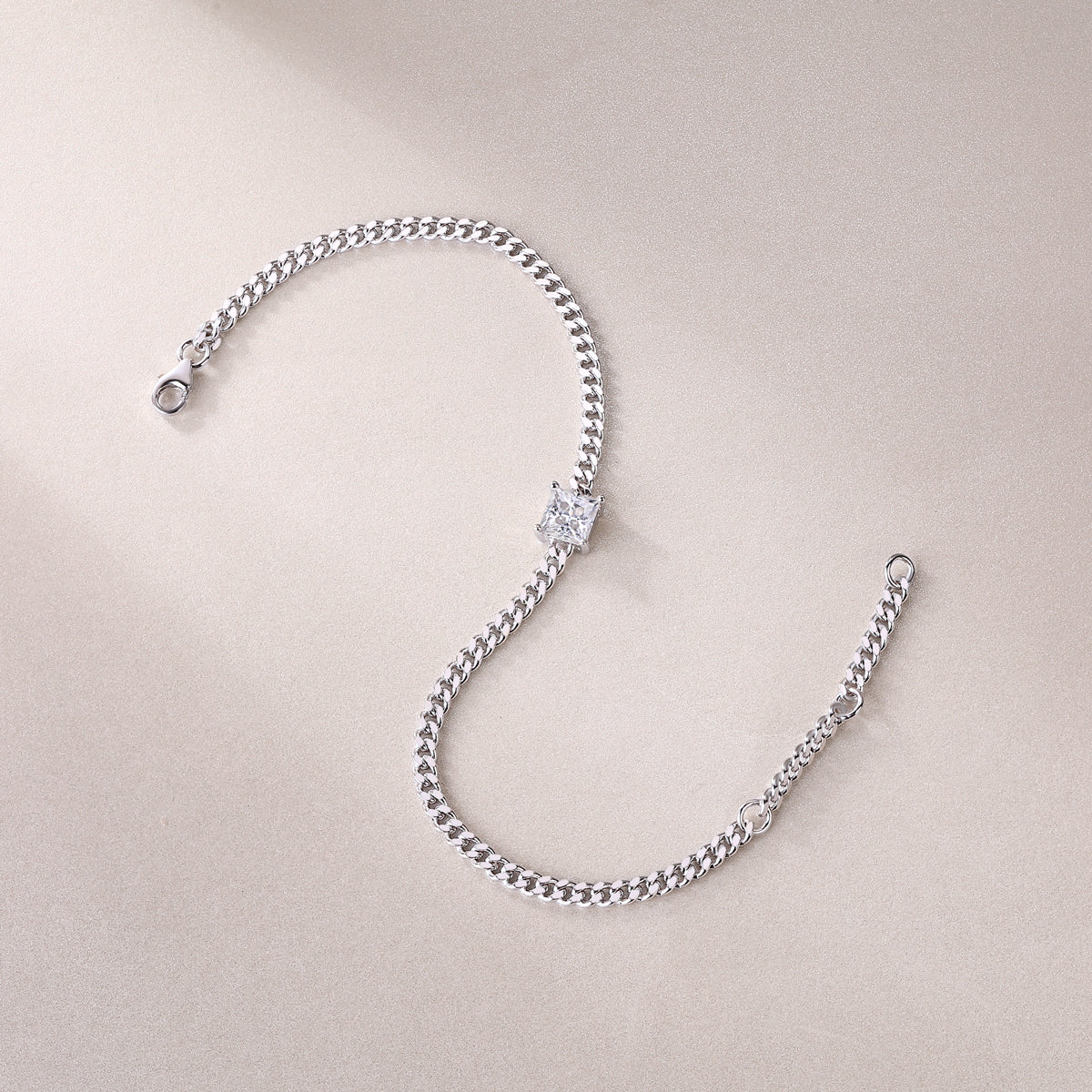Square Moissanite Bracelet - S925 Sterling Silver