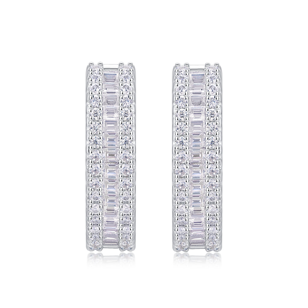 Woven Moissanite Stud Earrings – S925 Sterling Silver