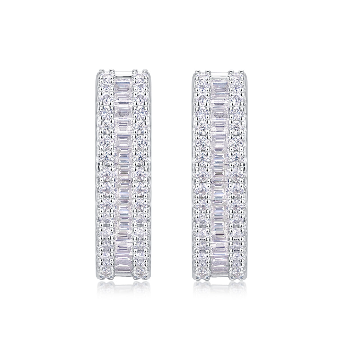 Woven Moissanite Stud Earrings – S925 Sterling Silver