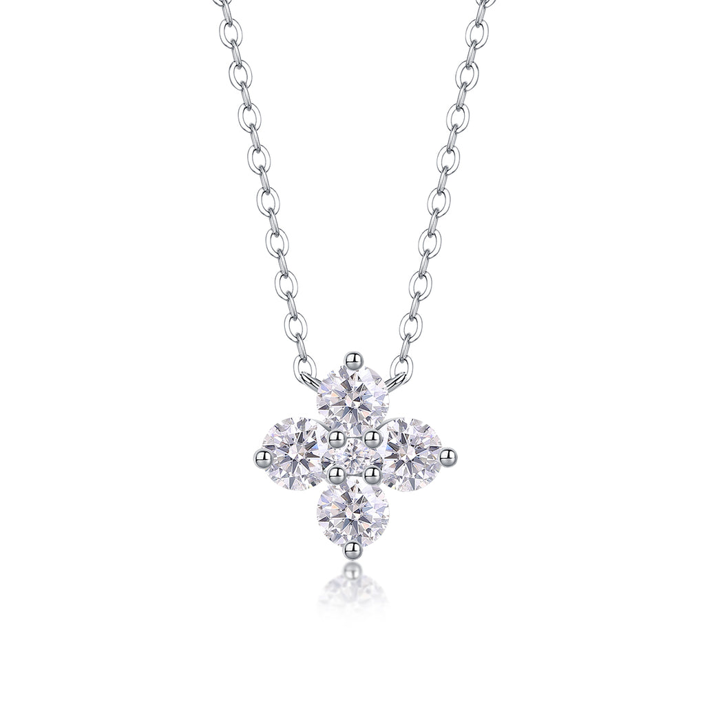 0.3 Carat Moissanite Necklace - S925 Sterling Silver Platinum-Plated with Chain