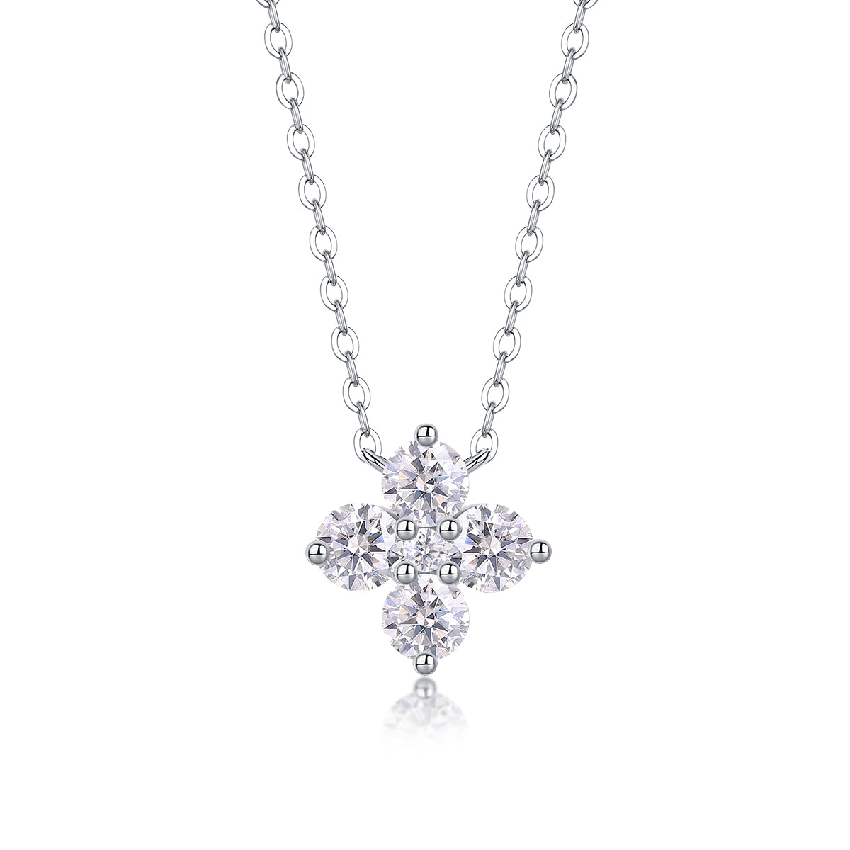 0.3 Carat Moissanite Necklace - S925 Sterling Silver Platinum-Plated with Chain