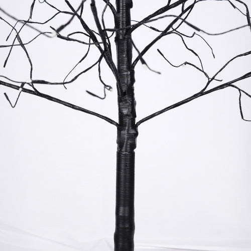3-Pack Halloween Spooky Trees with Purple LED Lights - 4ft, 5ft & 6ft Black Trees