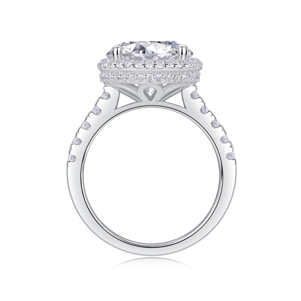 Starry Sky 5-Carat Moissanite Bezel Ring – S925 Sterling Silver, Platinum Plated
