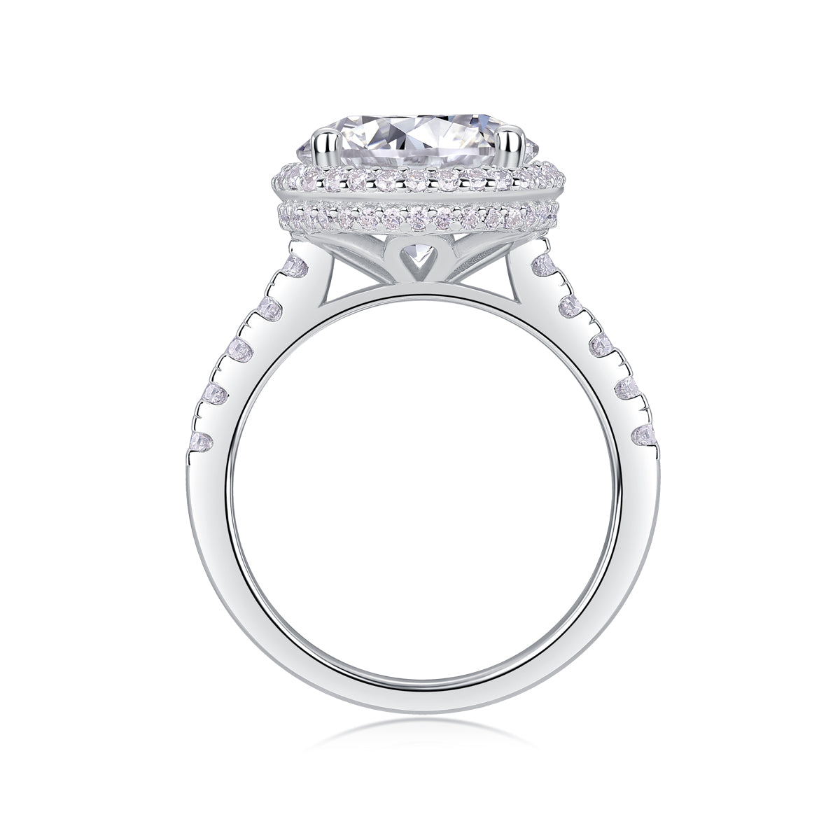 Starry Sky 5-Carat Moissanite Bezel Ring – S925 Sterling Silver, Platinum Plated
