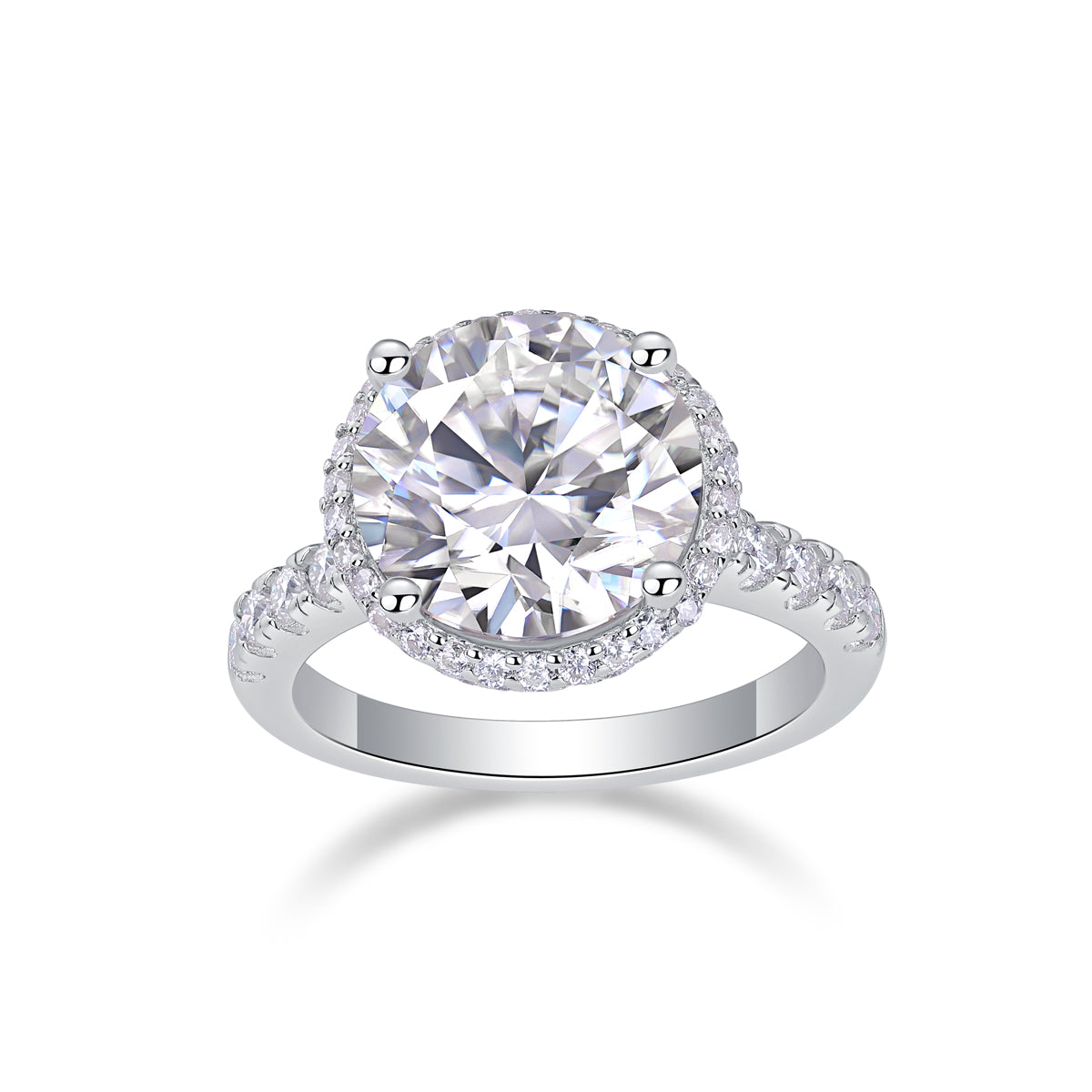 Starry Sky 5-Carat Moissanite Bezel Ring – S925 Sterling Silver, Platinum Plated