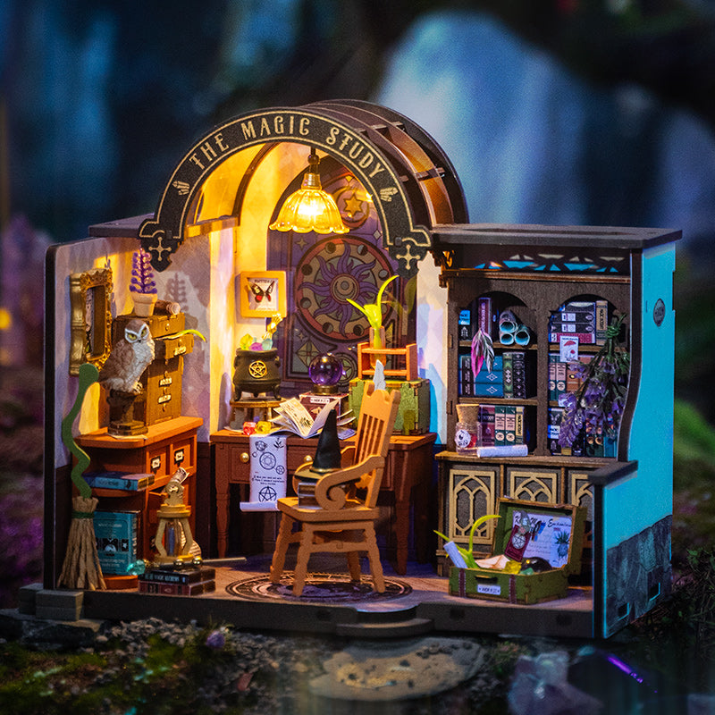 Magic Study Miniature Dollhouse with LED Light