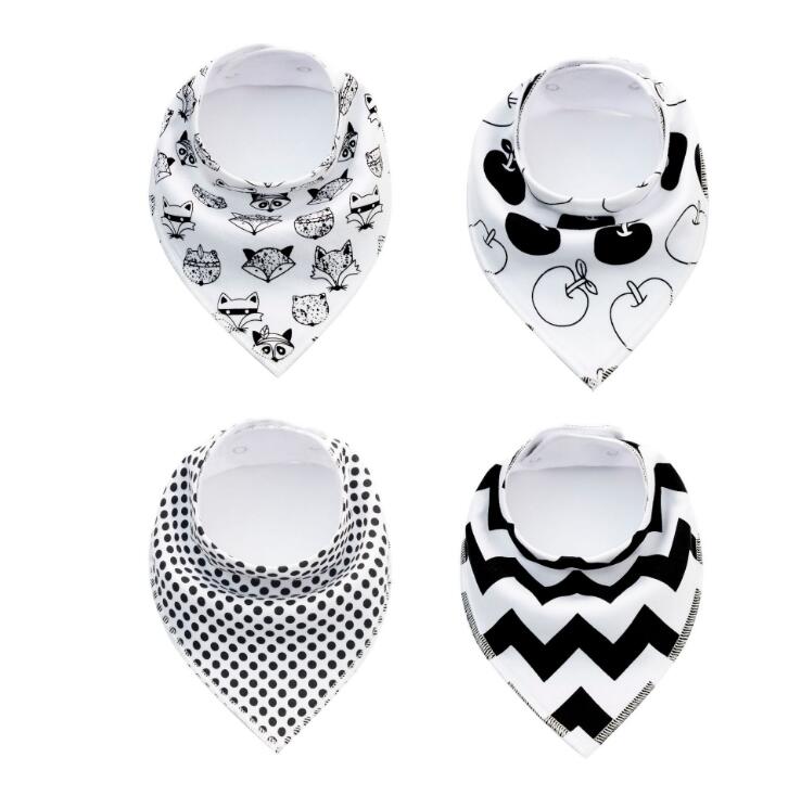 4pcs Lot Burp Bibs Cloth Cotton Bandana
