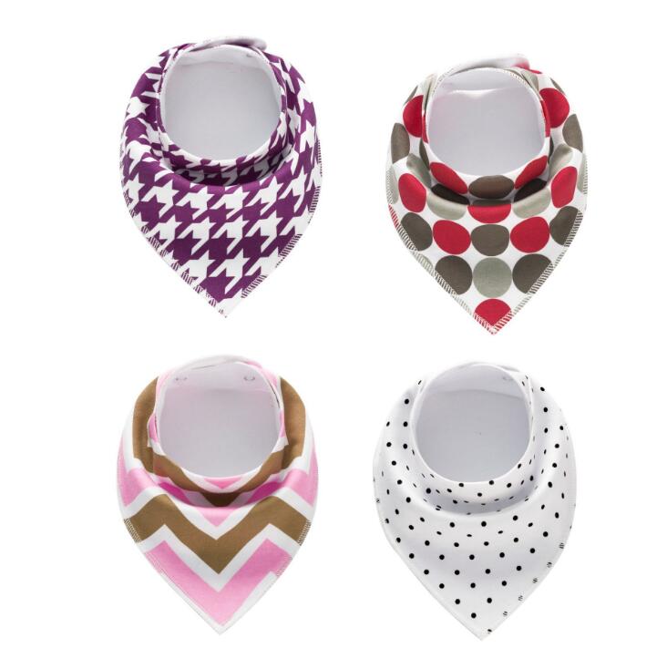 4pcs Lot Burp Bibs Cloth Cotton Bandana
