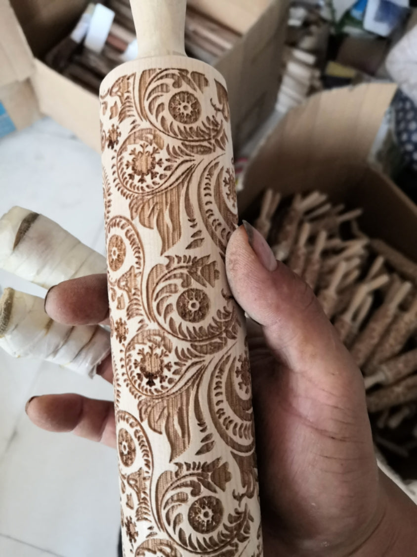 Embossed Holiday Rolling Pin - Various Designs and Sizes