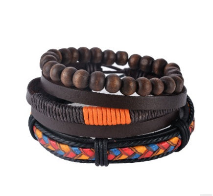 Leather Multilayer Bead Wrap Bracelet