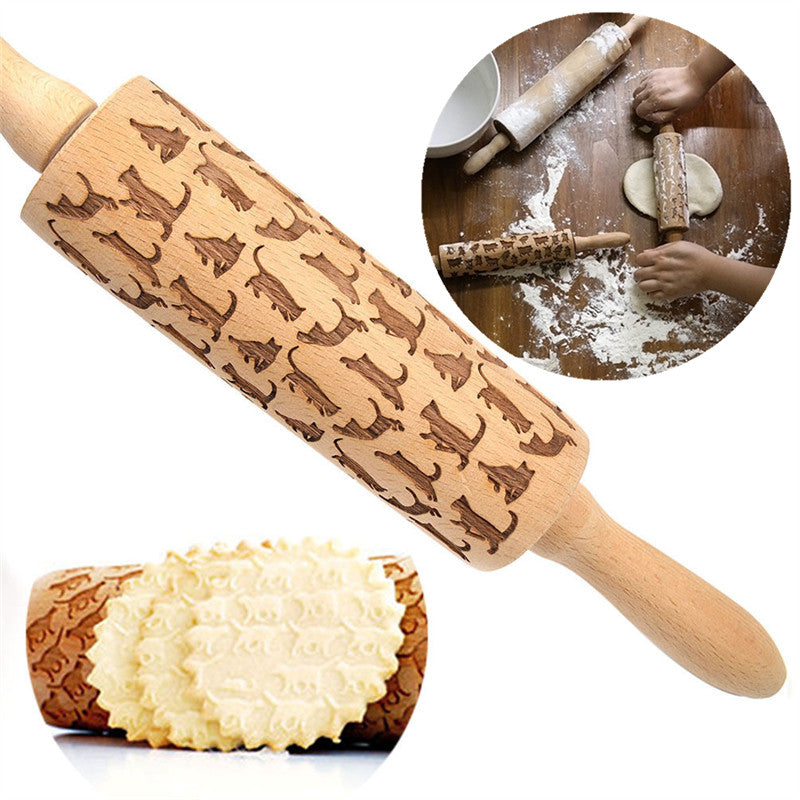 Embossed Holiday Rolling Pin - Various Designs and Sizes