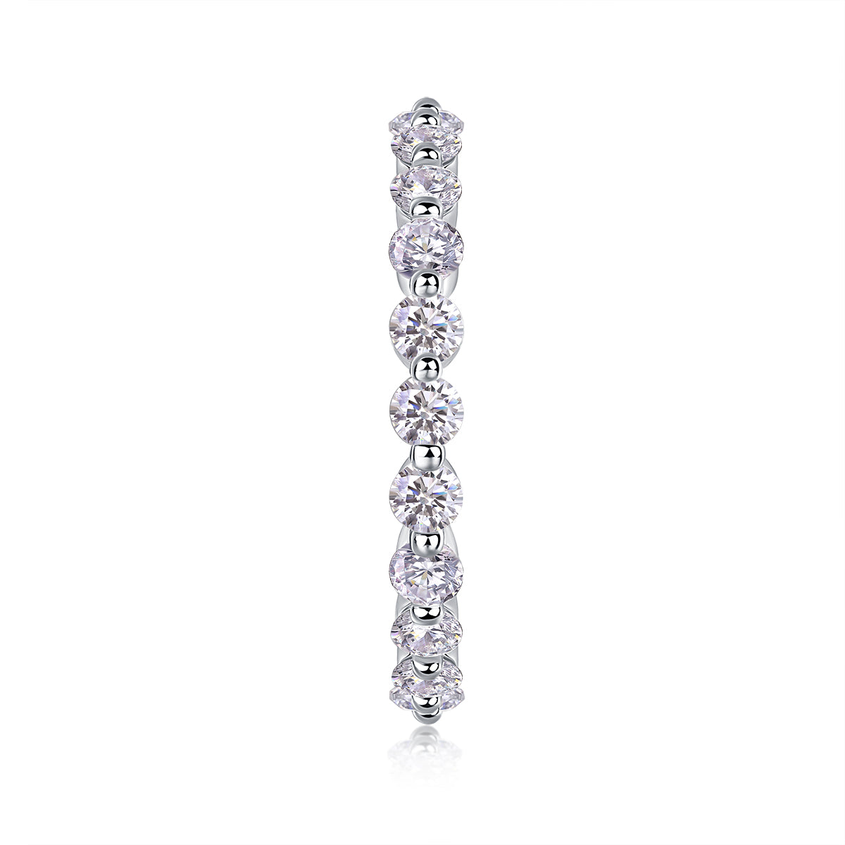 Single Row Moissanite Band Ring in S925 Sterling Silver