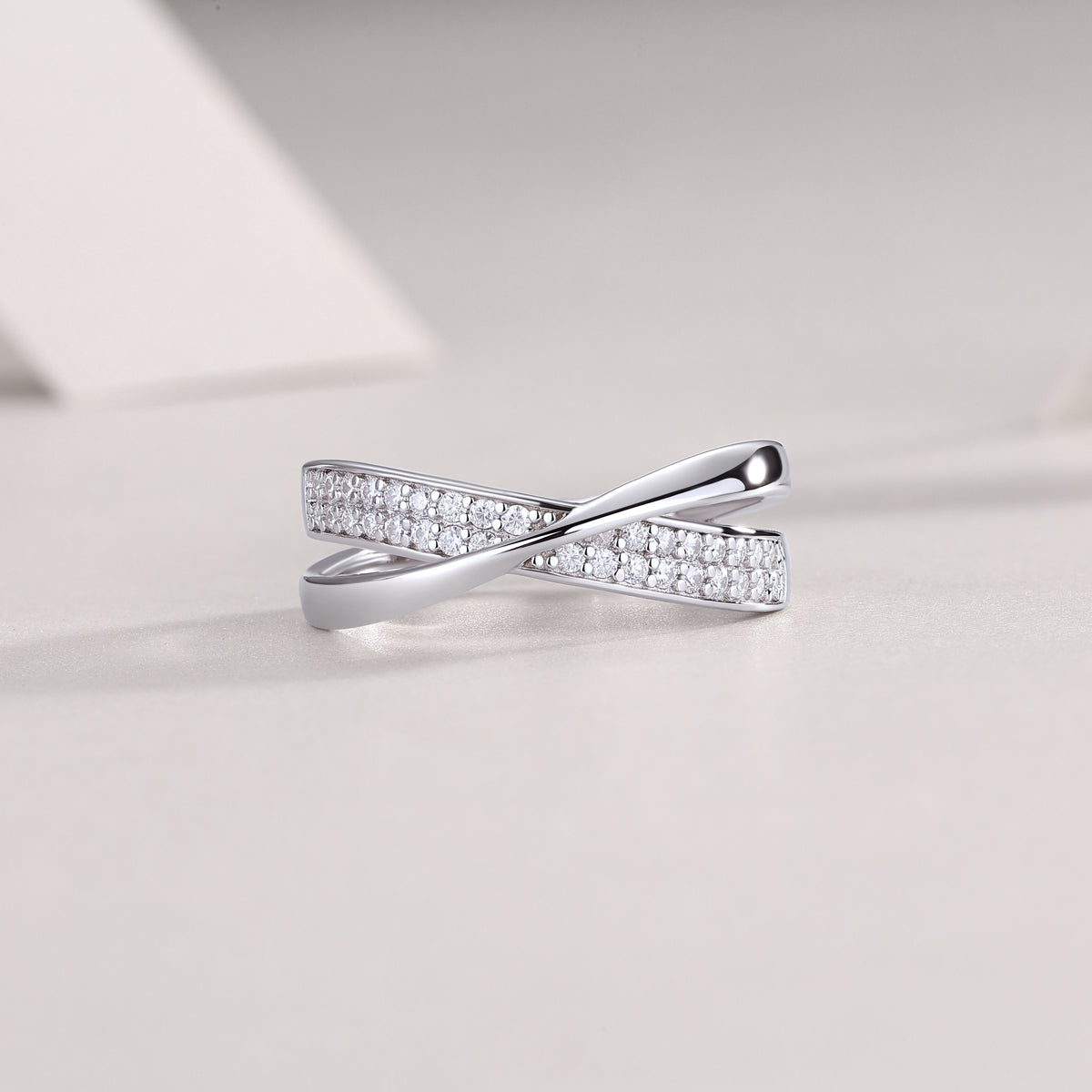 Wrap-Around Moissanite Sterling Silver Ring