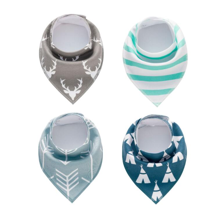 4pcs Lot Burp Bibs Cloth Cotton Bandana
