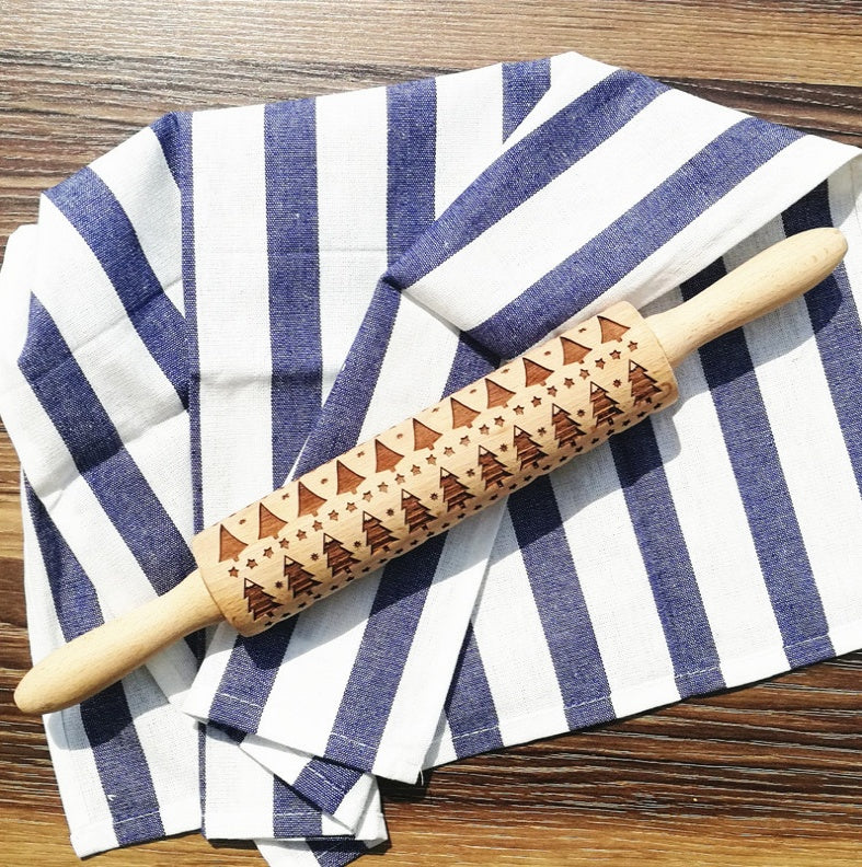 Embossed Holiday Rolling Pin - Various Designs and Sizes