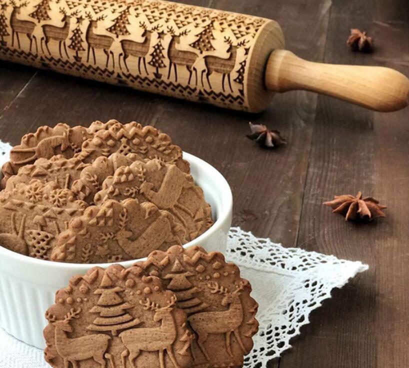 Embossed Holiday Rolling Pin - Various Designs and Sizes