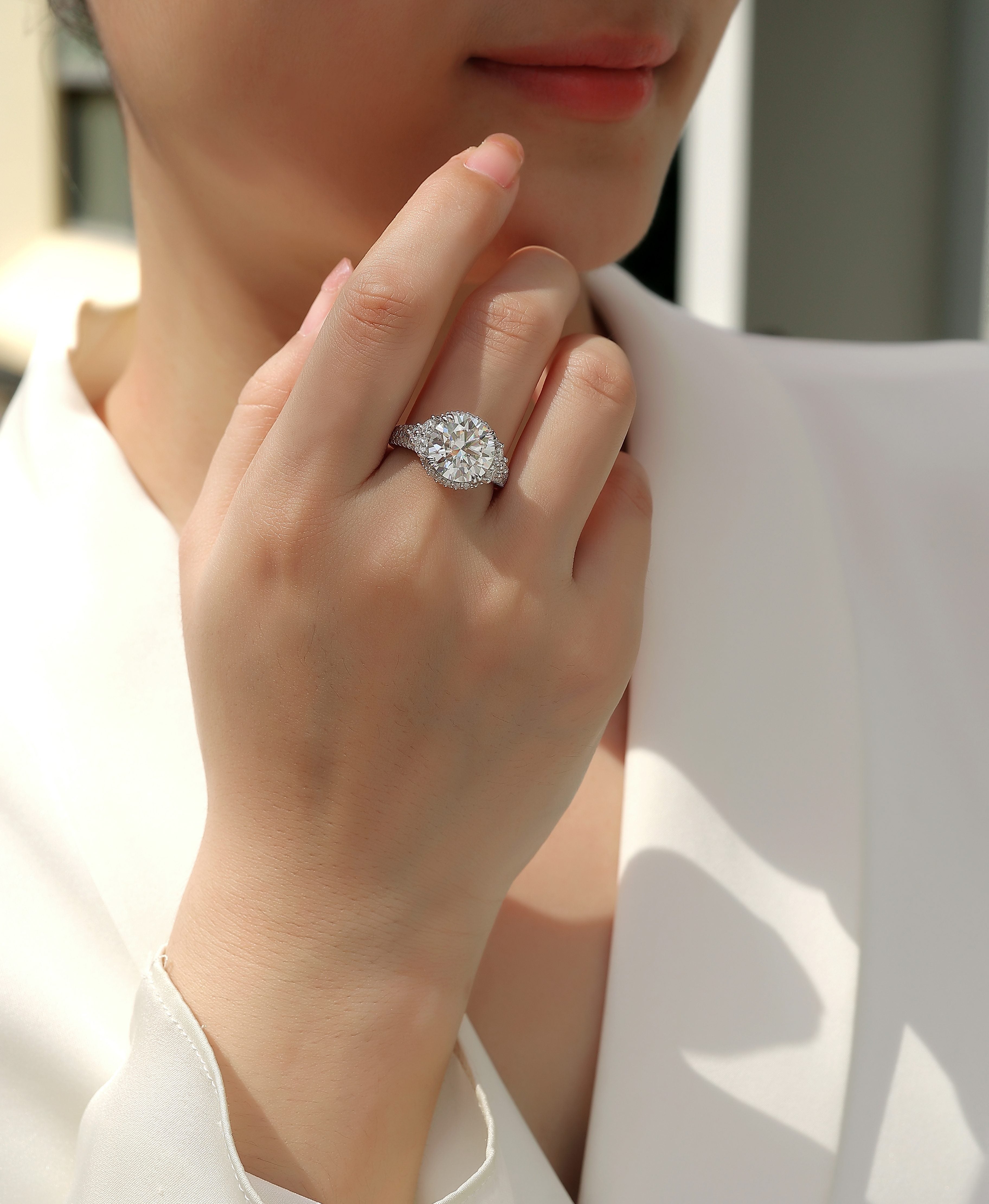 5-Carat Moissanite Bezel Ring – S925 Sterling Silver