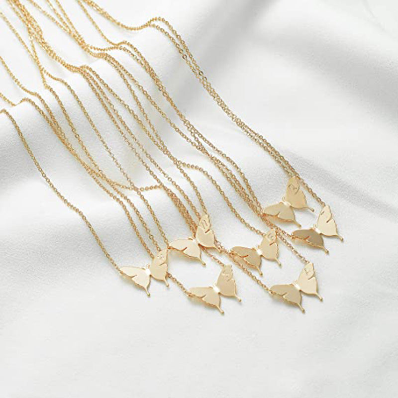 Geometric Butterfly Pendant Necklace