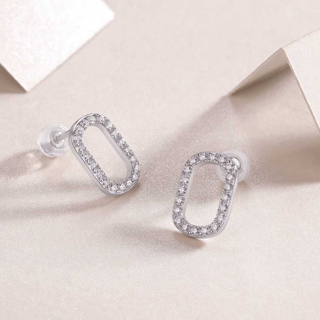 Moissanite Platinum Plated Sterling Silver Stud Earrings