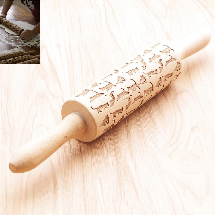 Embossed Holiday Rolling Pin - Various Designs and Sizes