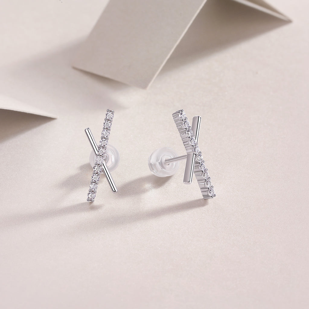 Moissanite Stud Earrings - 925 Sterling Silver
